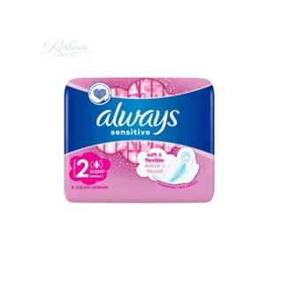 نوار بهداشتی آلویزSensitive Super Pads With Wings always